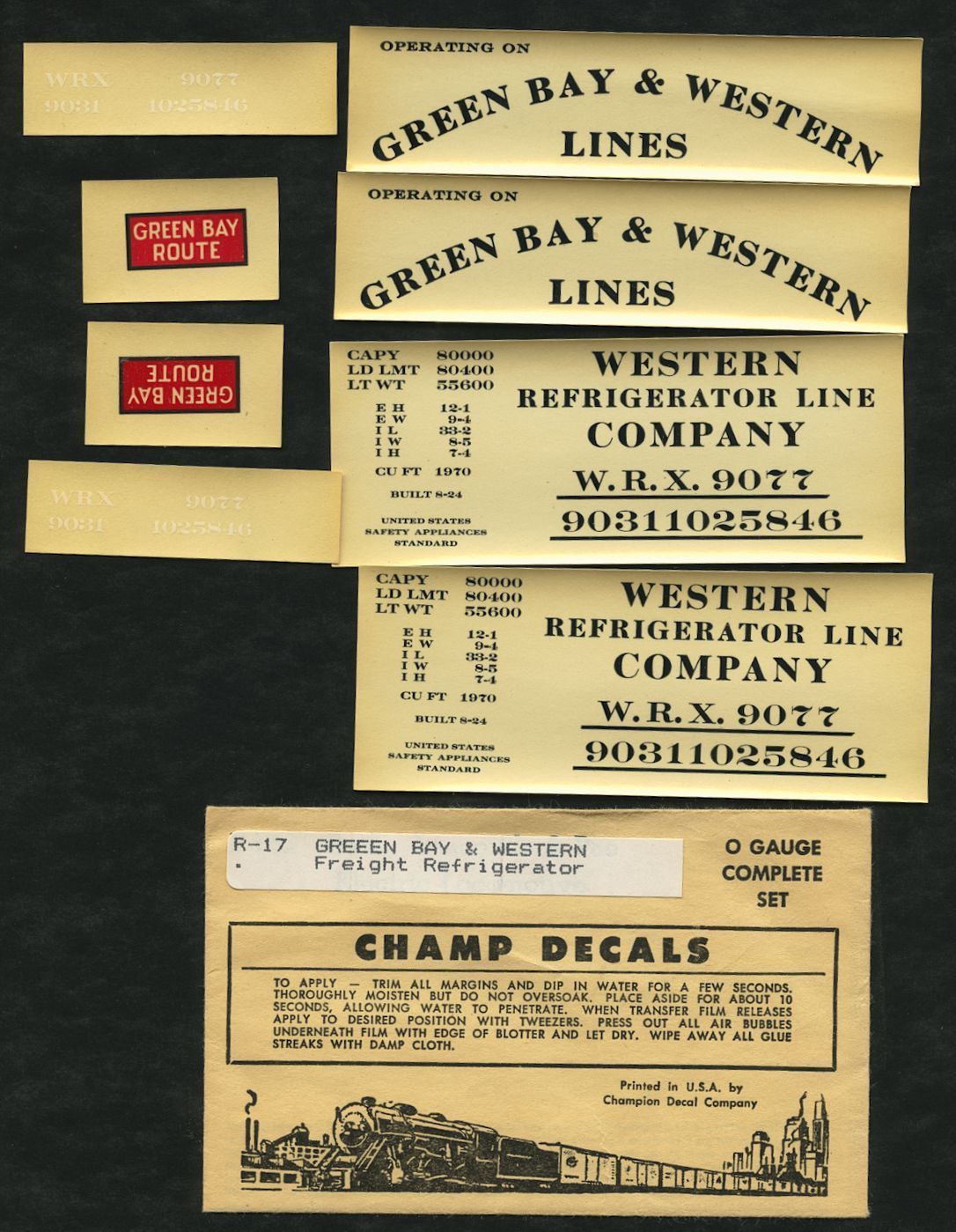 Green Bay & Western GBW Locomotive Decals N Scale Minnesota Commercial 